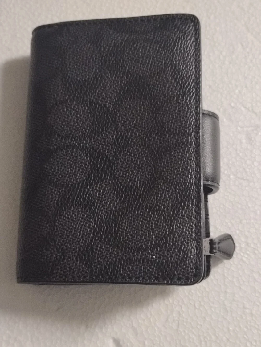 Coach Black Pebbled Leather Key & Card Organizer Wallet